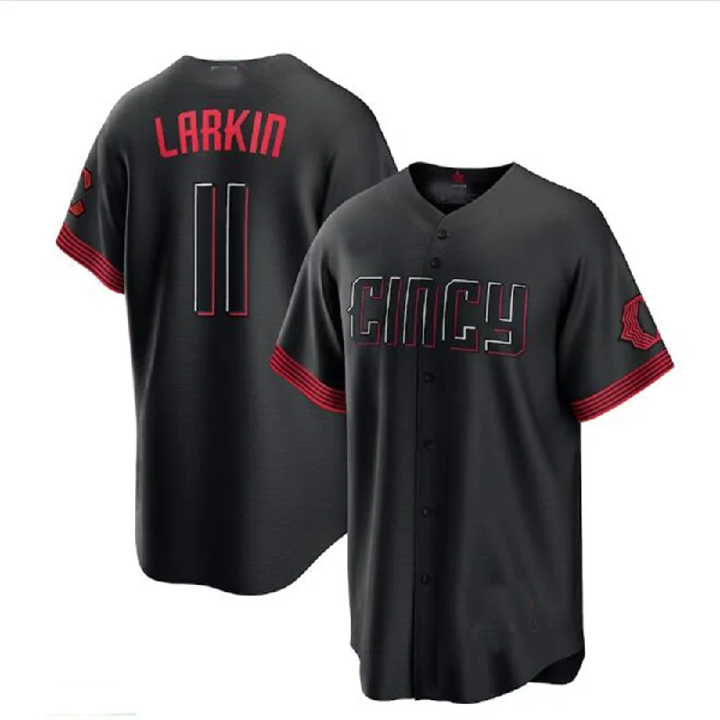 Cincinnati Reds #11 Barry Larkin 2023 City Connect Replica Player Jersey - Black Baseball Jerseys-NBA Team USA Jerseys -