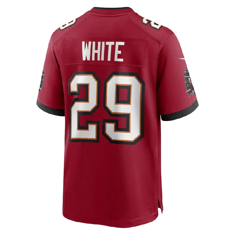 TB.Buccaneers #29 Rachaad White Red Game Player Jersey Stitched American Football Jerseys-NFL Breast Cancer Awareness Jerseys -