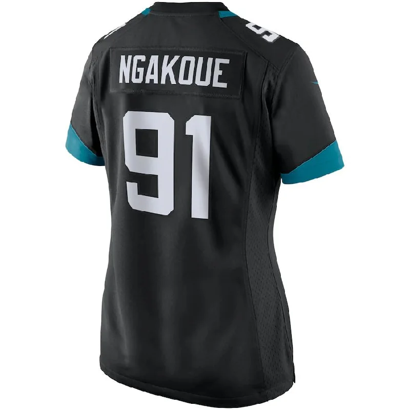 J.Jaguars #91 Yannick Ngakoue Black Game Player Jersey Stitched American Football Jerseys-NFL Lightweight Football Jerseys -