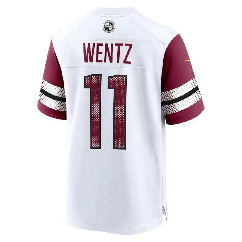 W.Commanders #11 Carson Wentz White Game JerseyStitched American Football Jerseys-NFL Breast Cancer Awareness Jerseys -