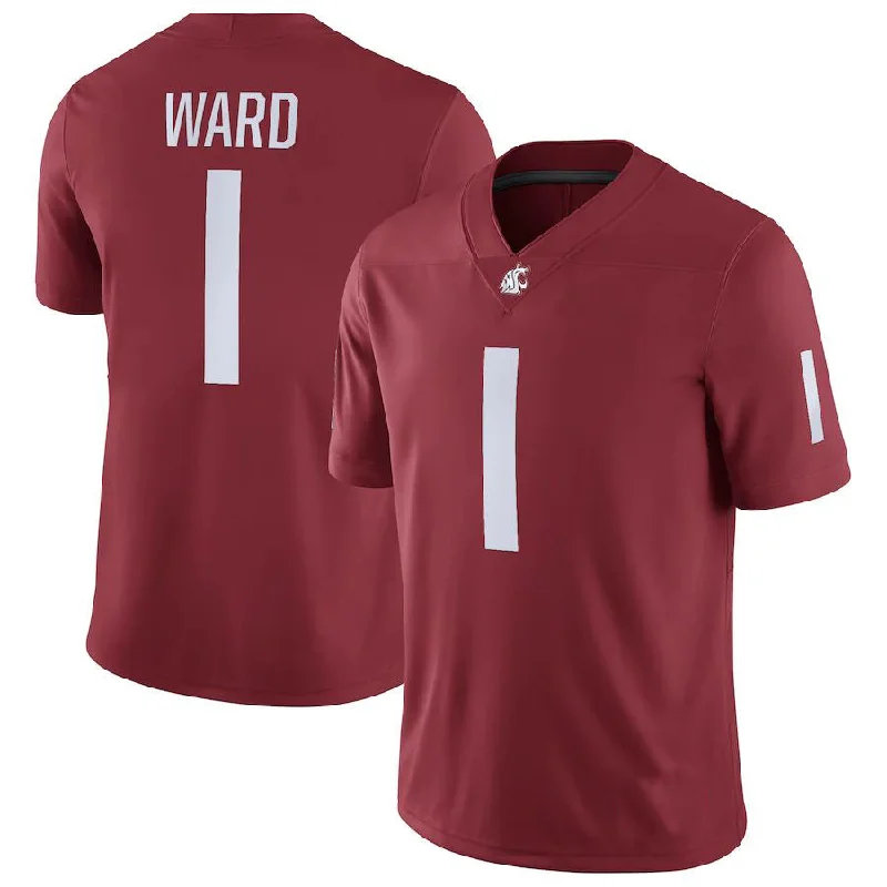 W.State Cougars #1 Cameron Ward NIL Replica Football Jersey Crimson Stitched American College Jerseys-NBA Playoff Edition Jerseys -