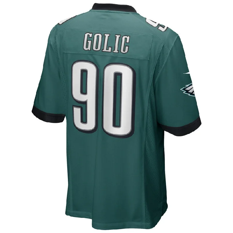 P.Eagles #90 Mike Golic Midnight Green Game Retired Player Jersey Stitched American Football Jerseys-NFL Lightweight Football Jerseys -