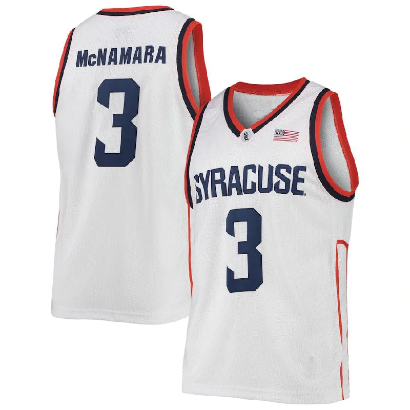 S.Orange #3 Gerry McNamara Original Retro Brand Alumni Commemorative Classic Basketball Jersey White Stitched American College Jerseys-NBA 75th Anniversary Jerseys -