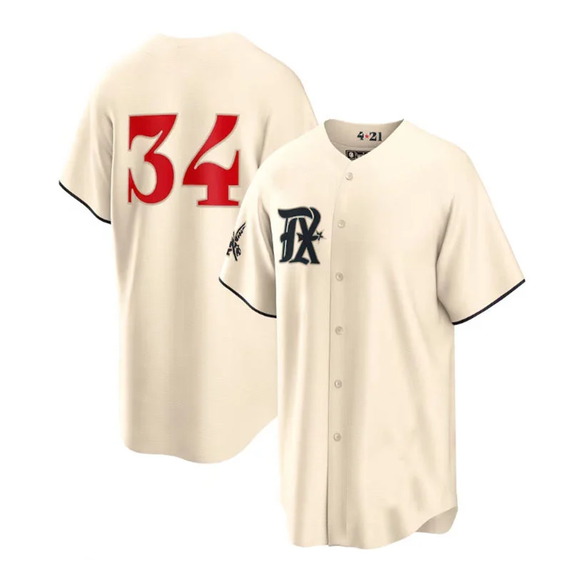 Texas Rangers #34 Nolan Ryan Cream 2023 City Connect Replica Player Jersey Baseball Jerseys-NBA Replica Jerseys for Fans -