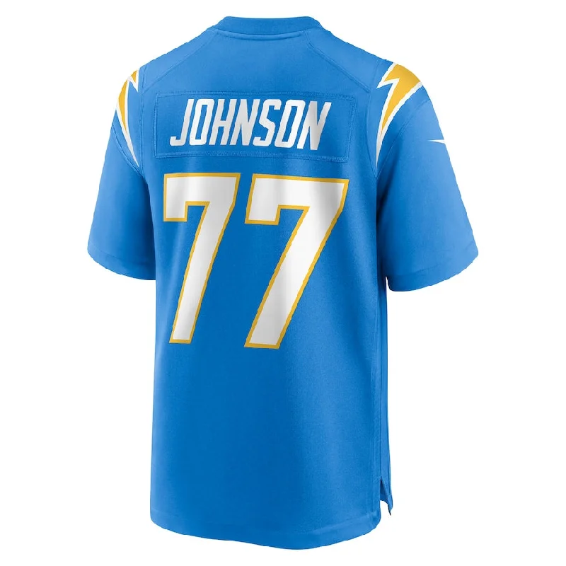 LA.Chargers #77 Zion Johnson Powder Blue 2022 Draft First Round Pick Game Jersey Stitched American Football Jerseys-NFL Hall of Fame Collection -