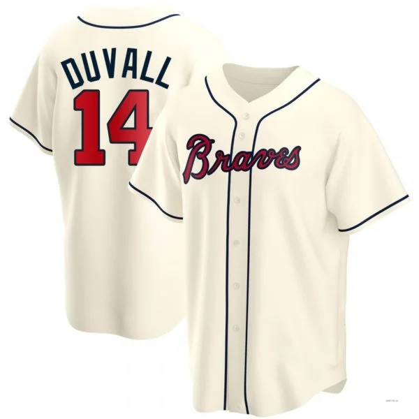 Atlanta Braves #14 Adam Duvall Cream Alternate Jersey Stitches Baseball Jerseys-NBA Summer League Jerseys -