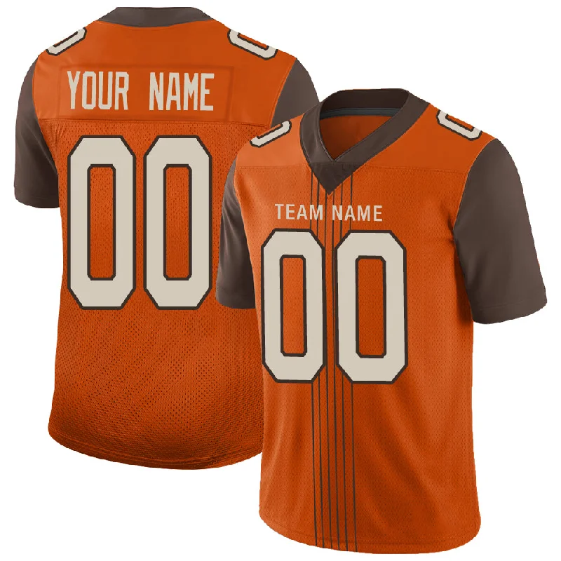 Custom C.Brown Stitched American Football Jerseys Personalize Birthday Gifts Orange Jersey-NBA Road Jerseys -