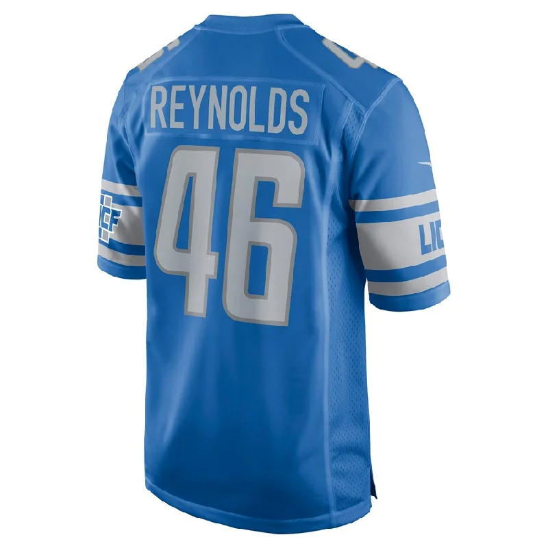 D.Lions #46 Craig Reynolds Blue Game Player Jersey Stitched American Football Jerseys-NFL Short Sleeve Football Jerseys -