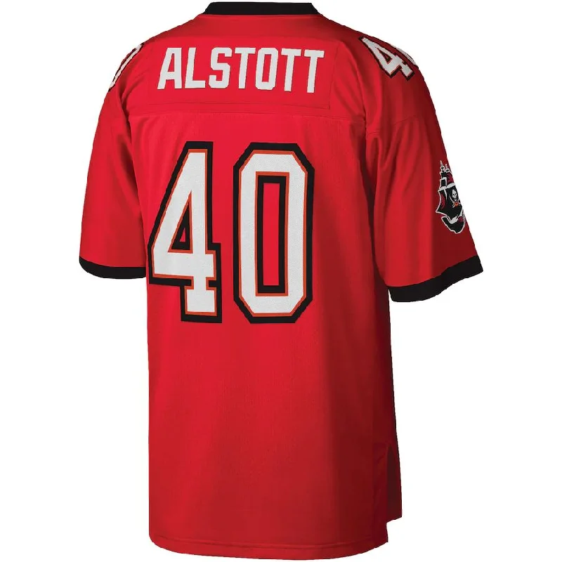 TB.Buccaneers #40 Mike Alstott Mitchell & Ness Red Legacy Replica Jersey Stitched American Football Jerseys-NFL Youth Football Jerseys -