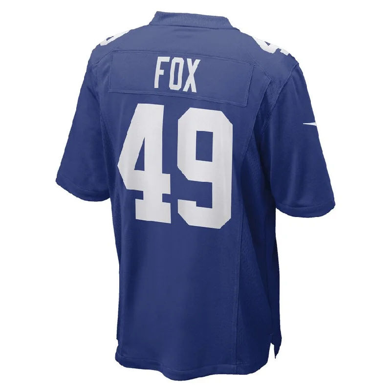 NY.Giants #49 Tomon Fox Royal Game Player Jersey Stitched American Football Jerseys-NFL Throwback Jerseys -