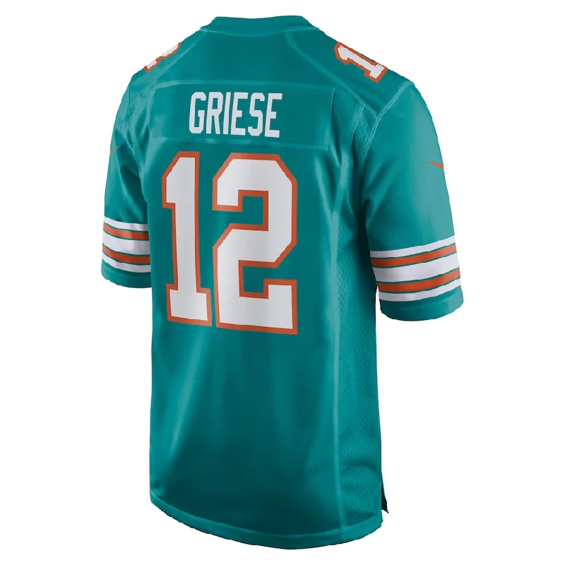 M.Dolphins #12 Bob Griese Aqua Retired Player Jersey Stitched American Football Jerseys-NFL MVP Player Jerseys -