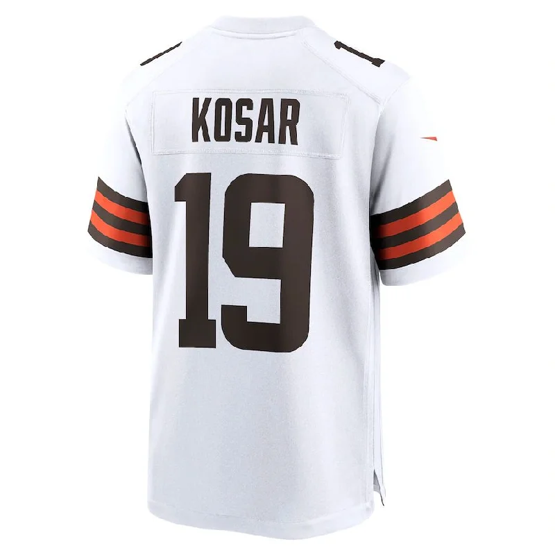 C.Browns #19 Bernie Kosar White Retired Player Game Jersey Stitched American Football Jerseys-NFL Player Edition Jerseys -