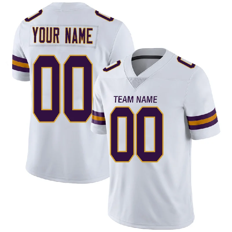 Custom MN.Vikings Stitched American Football Jerseys Personalize Birthday Gifts White Jersey-NBA Authentic Player Jerseys -