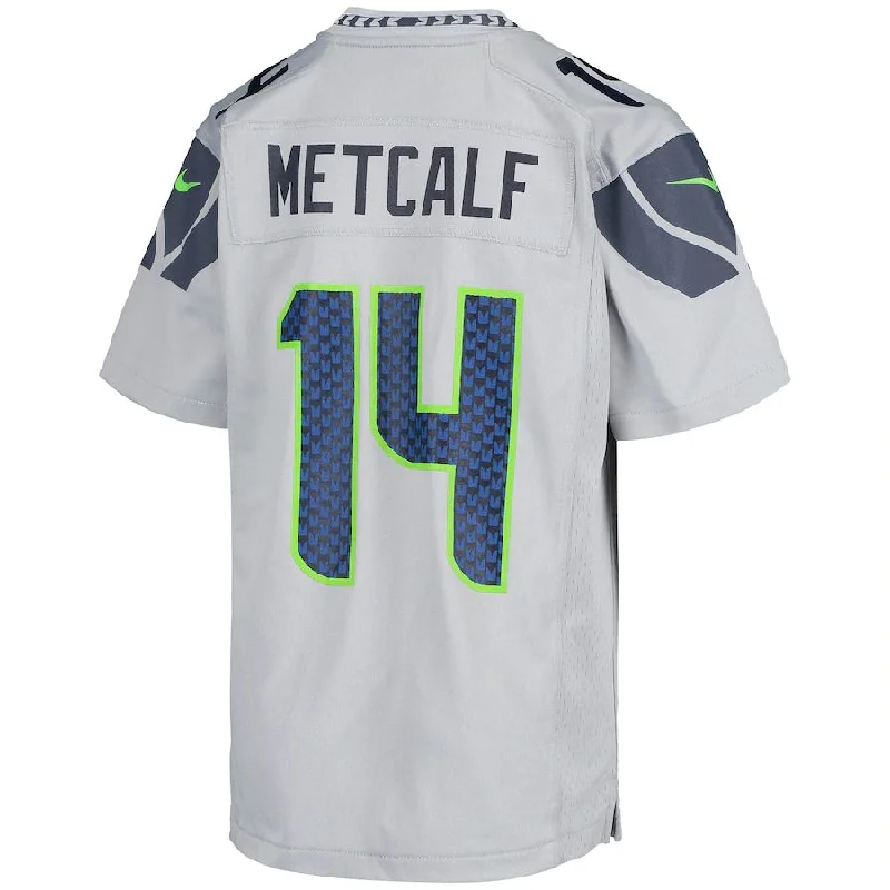 S.Seahawks #14 DK Metcalf Gray Game Jersey Stitched American Football Jerseys-NFL Big & Tall Football Jerseys -