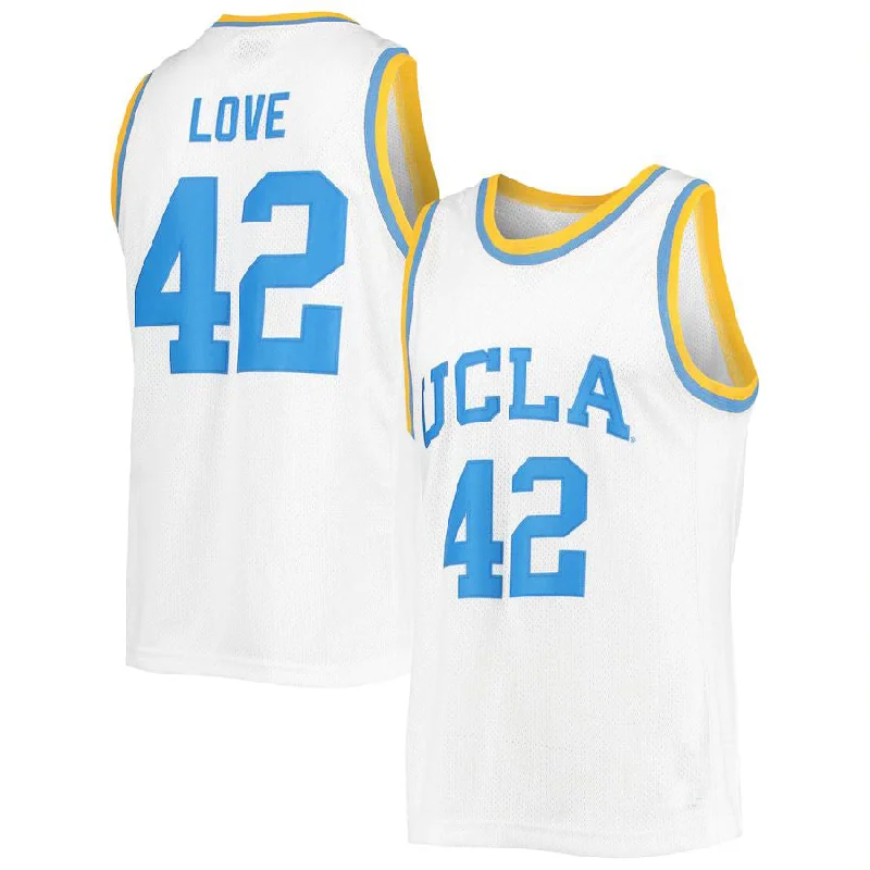 U.Bruins #42 Kevin Love Original Retro Brand Commemorative Classic Basketball Jersey White Stitched American College Jerseys-NBA Women's Team Jerseys -