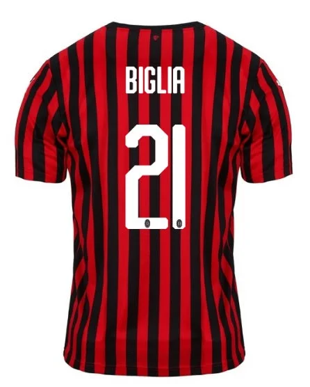 AC Milan Biglia 19/20 Home Jersey-AFC Stylish Football Jerseys -