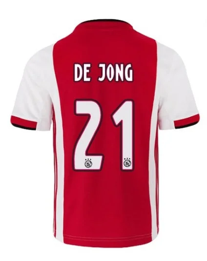 Ajax Fc de Jong Youth 19/20 Home Jersey-AFC Big & Tall Jerseys -