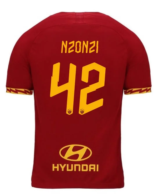 AS Roma Nzonzi 19/20 Home Jersey-AFC Big & Tall Jerseys -