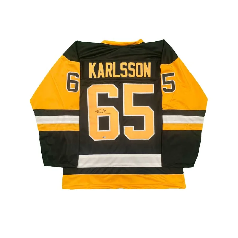 Erik Karlsson Signed Custom Black Hockey Jersey-AFC Pre-Match Jerseys -