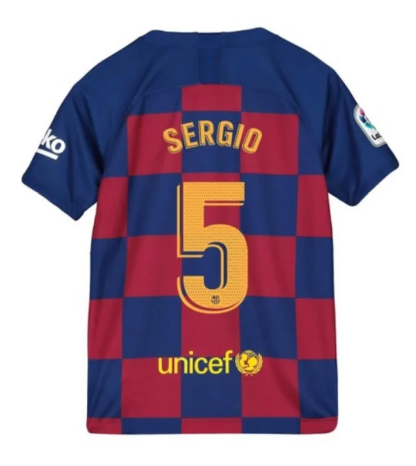 FC Barcelona Sergio Busquets Youth 19/20 Home Jersey-AFC Women’s Team Jerseys -